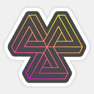 Impossible object (magenta to yellow gradient) Sticker